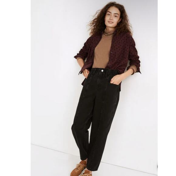 Madewell Pull-On Balloon Jeans in Hobson Wash: Paperbag Edition, size S - Picture 1 of 6